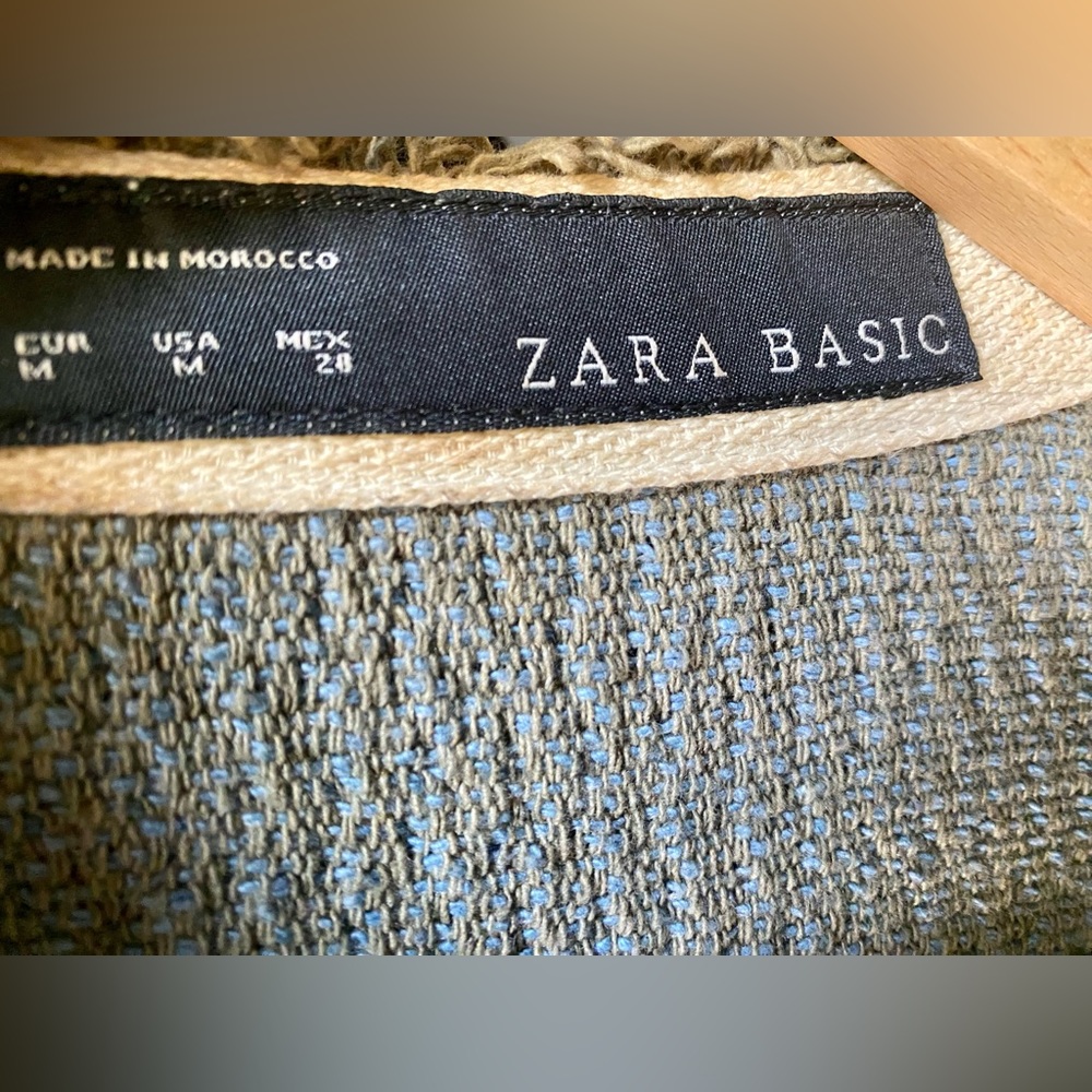 Zara Weave Crop Jacket in Blue & Sage - Picture 10 of 12